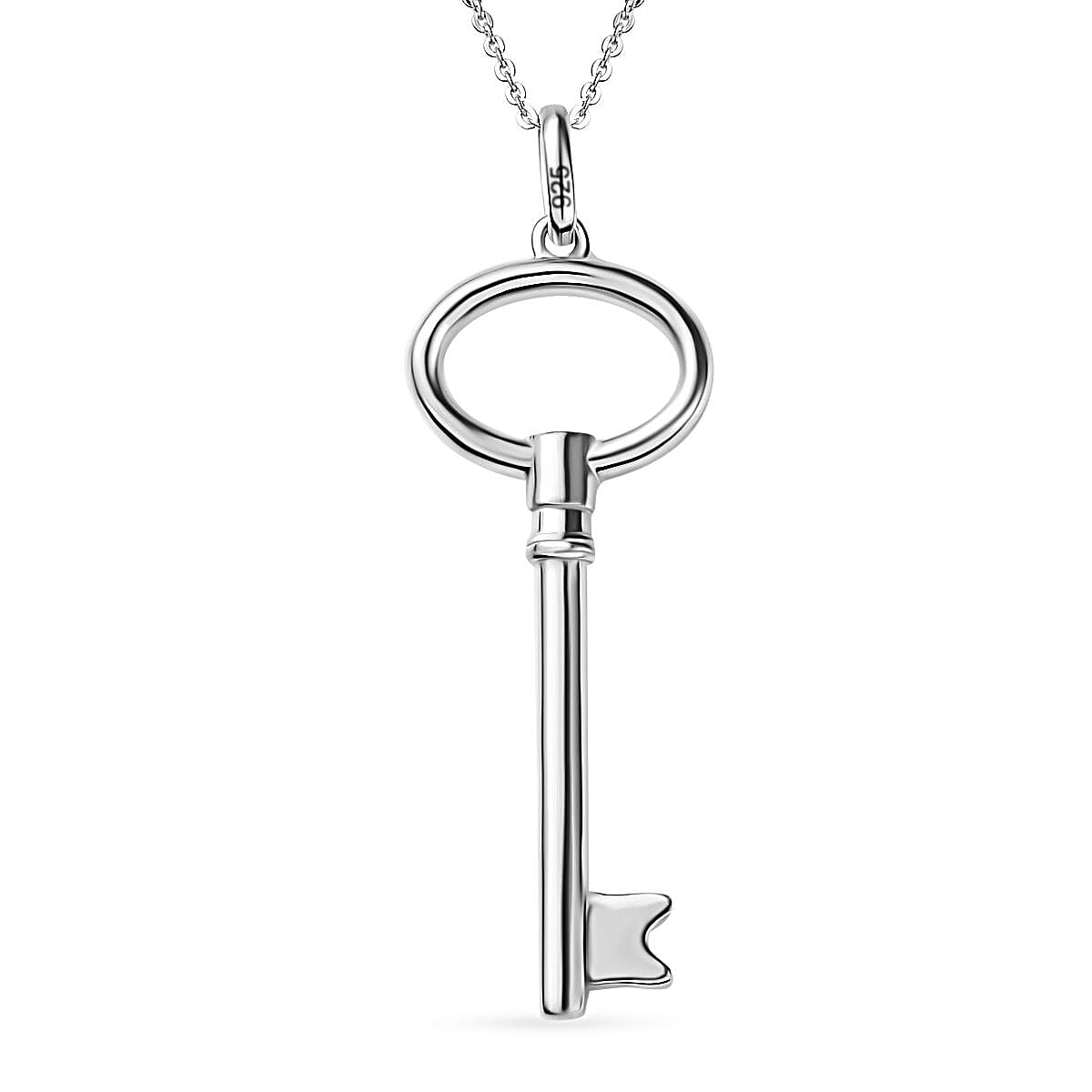 2 Piece Set -  Chain and Fancy Pendant in Platinum Overlay Sterling Silver  Wt. 6.4 Gms