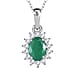 Citrine and Natural Zircon Pendant with Chain (Size 20) in Platinum Overlay Sterling Silver