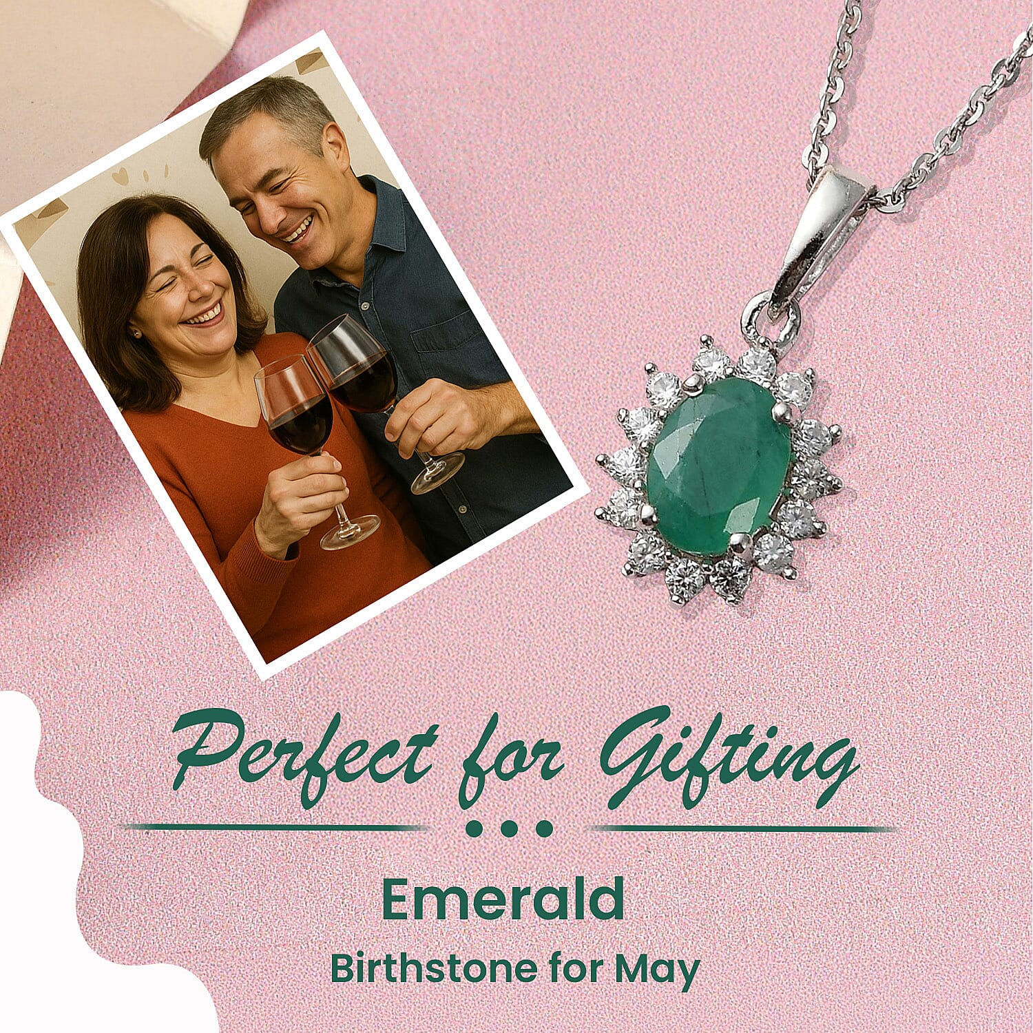 Socoto Emerald and Natural Zircon Halo Pendant with Chain (Size 20) in Platinum Overlay Sterling Silver 1.05 Ct