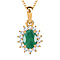 Arizona Sleeping Beauty Turquoise and Natural Cambodian Zircon Pendant with Chain (Size - 20) in 18K Vermeil Yellow Gold Plated Sterling Silver 0.99 Ct.