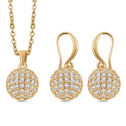 White Cubic Zirconia Pendant with Chain (size 20) Pure Yellow Brass 0.020 Ct.