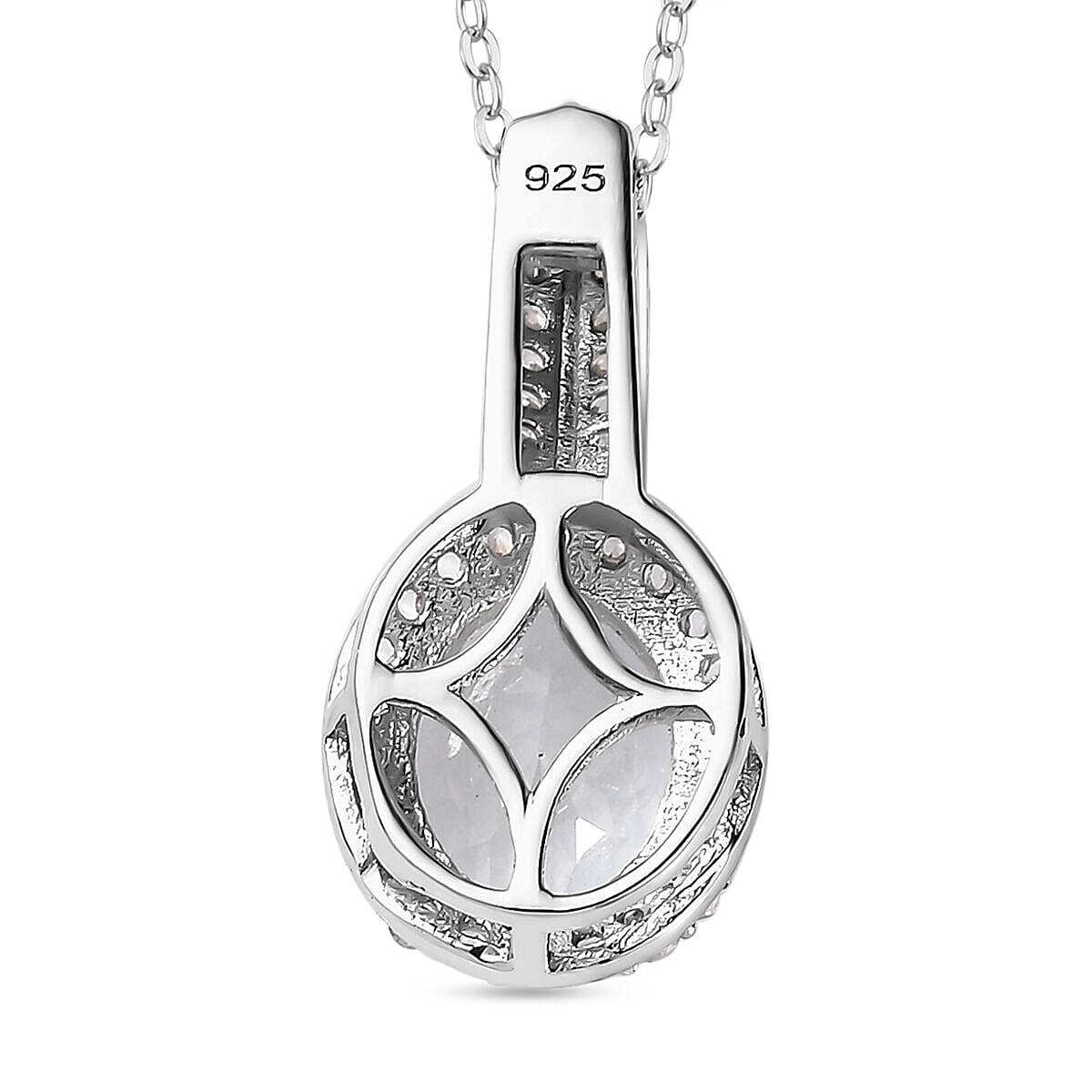 Espirito Santo Aquamarine and Natural Zircon Pendant with Chain (Size - 20) in Platinum Overlay Sterling Silver 2.34 Ct.