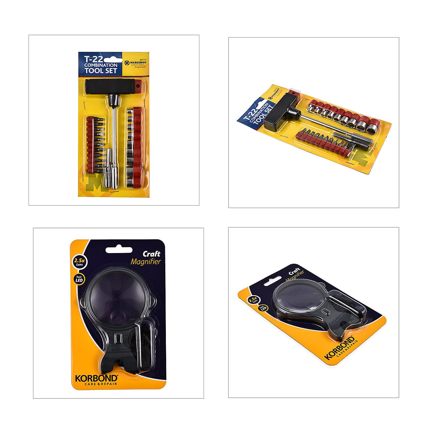 Set of 3 - RFID Travel-Passport Wallet with Card Slots Organizer, 22 Pieces Combination Screwdriver Set and Magnifier