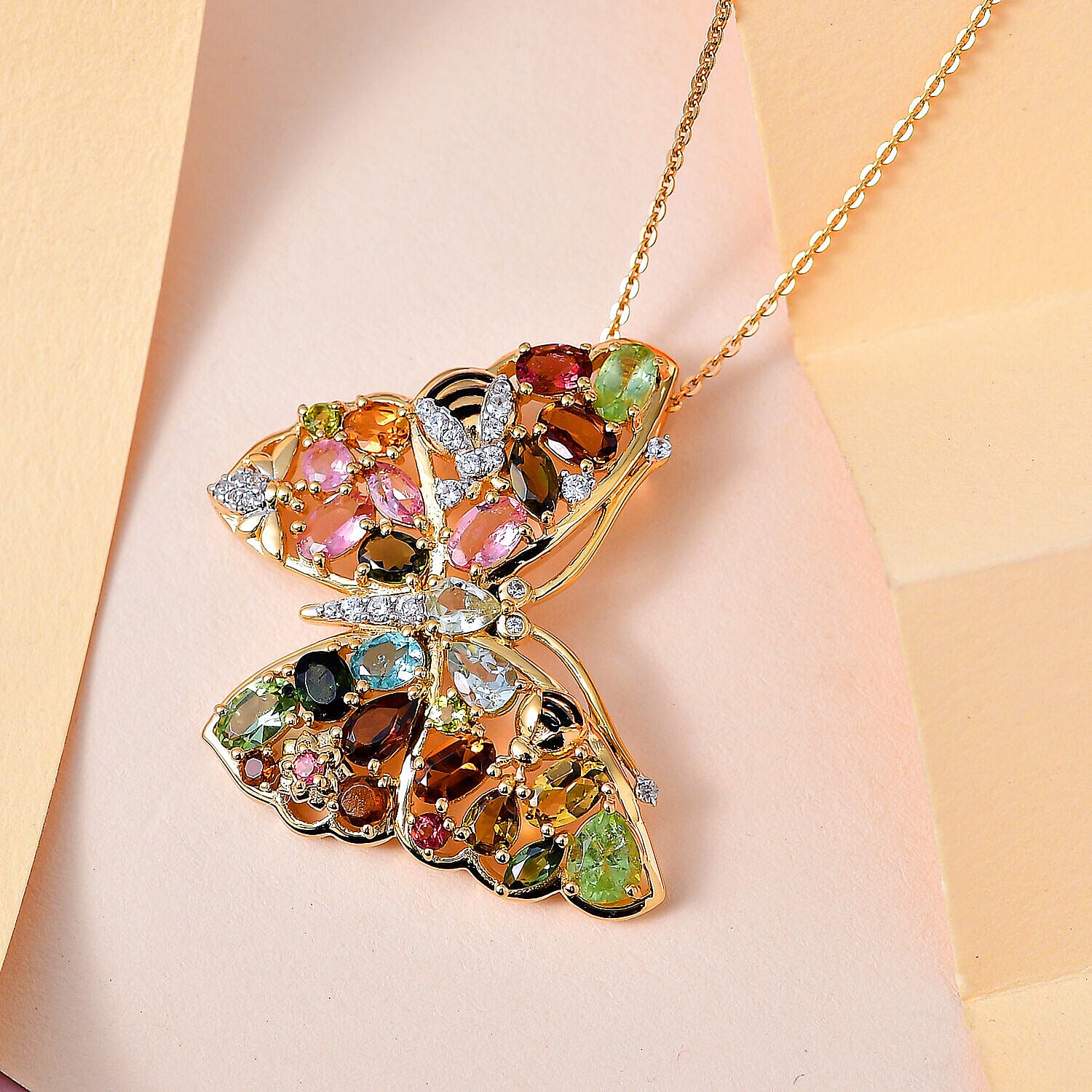 GP Italian Garden Collection - Multi Gemstone Butterfly Pendant