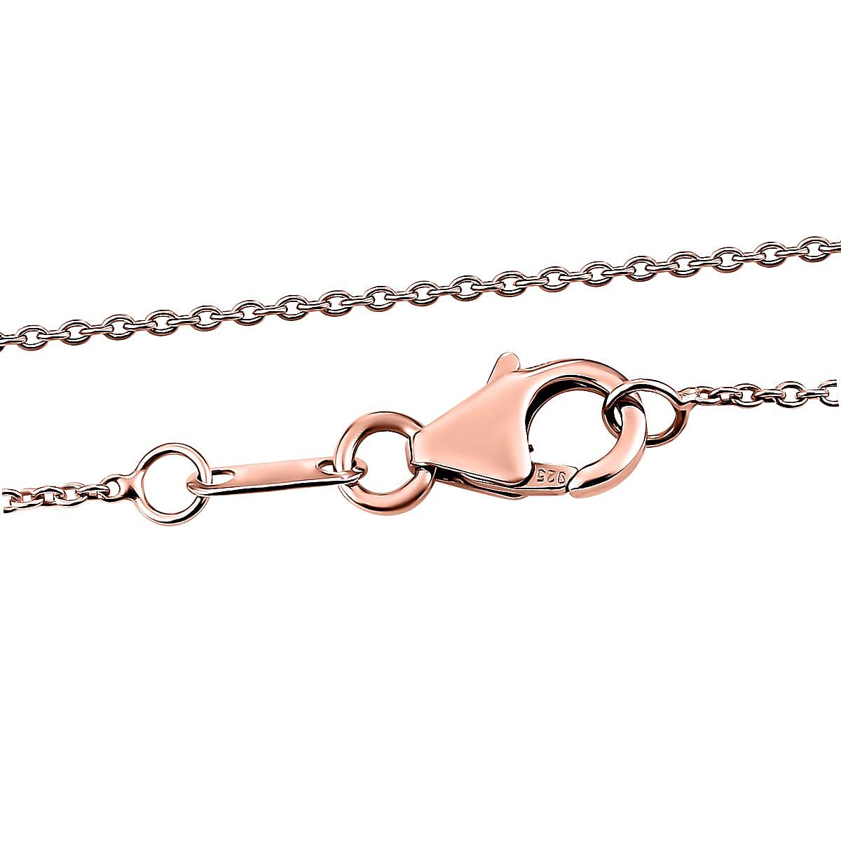 Diamond Pendant with Chain (Size 20) in 18K Rose Gold Vermeil Plated Sterling Silver 0.01 Ct.