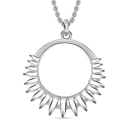 Lucy Q Petal Collection - Rhodium Overlay Sterling Silver Pendant with Chain (Size 30), Silver Wt. 5.00 Gms