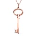 18K Rose Gold Vermeil Plated Sterling Silver Key Pendant with Chain (Size - 20), Silver Wt. 6.31 Gms