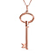 18K Rose Gold Vermeil Plated Sterling Silver Key Pendant with Chain (Size - 20), Silver Wt. 6.31 Gms