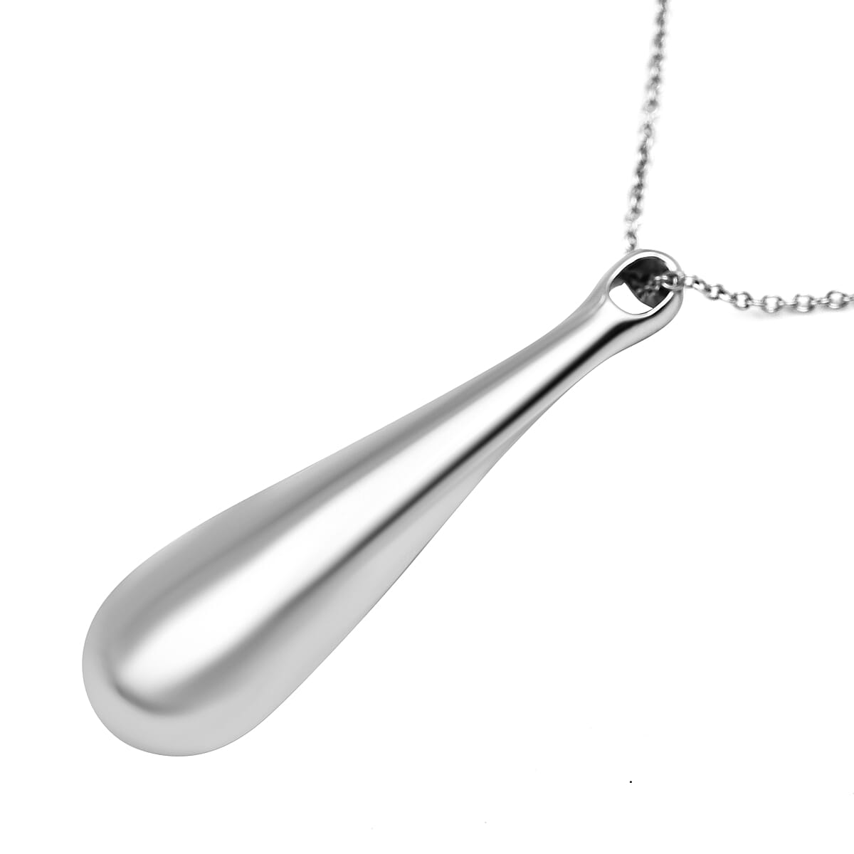LucyQ Drip Collection - Pendant with Chain (Size - 18-28-32) in Rhodium Overlay Sterling Silver, Silver Wt. 30.80 Gms