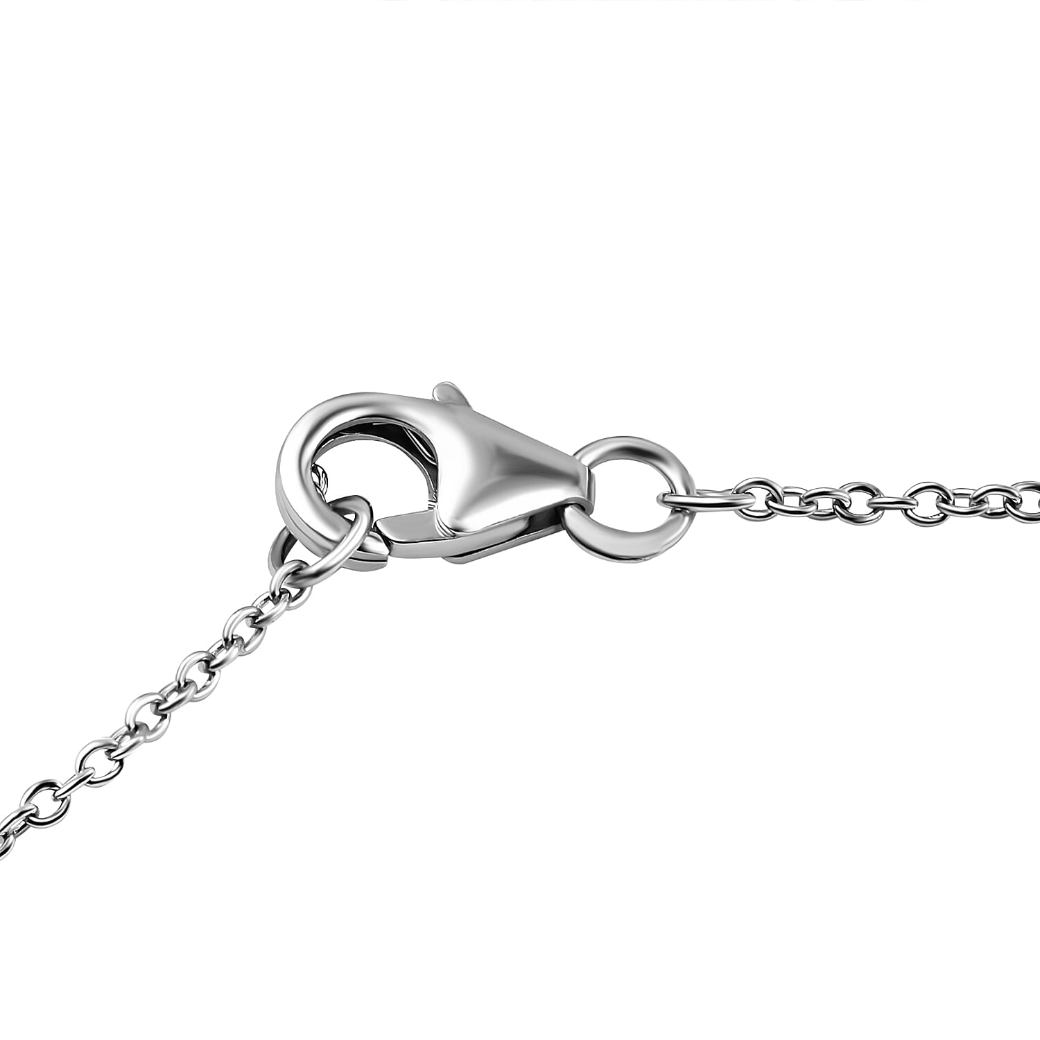 LucyQ Drip Collection - Pendant with Chain (Size - 18-28-32) in Rhodium Overlay Sterling Silver, Silver Wt. 30.80 Gms