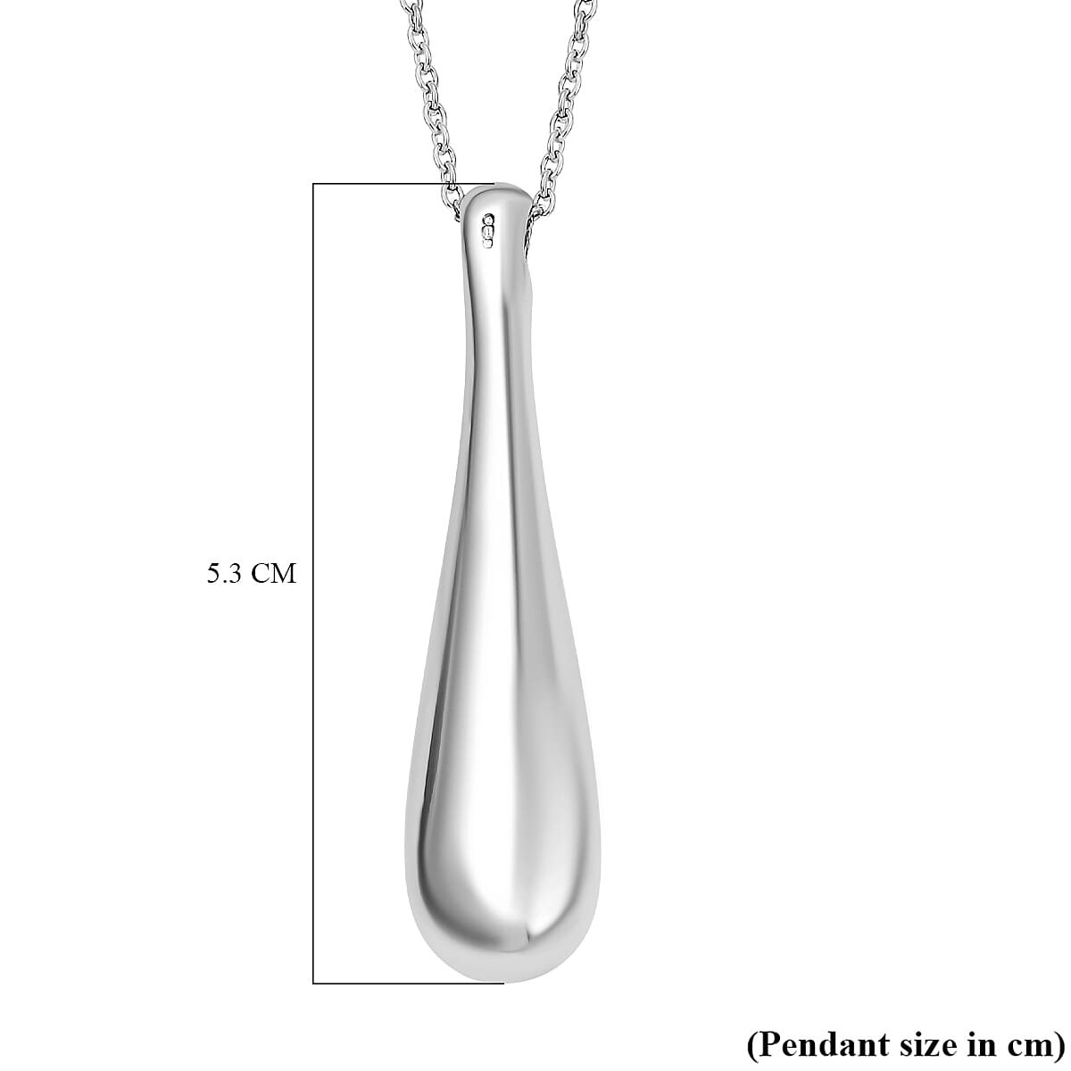 LucyQ Drip Collection - Pendant with Chain (Size - 18-28-32) in Rhodium Overlay Sterling Silver, Silver Wt. 30.80 Gms