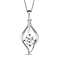 Moissanite Pendant with Chain (Size 20) in Platinum Overlay Sterling Silver 0.770 Ct.