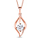 Moissanite Pendant with Chain (Size 20) in Vermeil RG Sterling Silver 0.770 Ct.