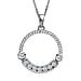 Moissanite Pendant with Chain (Size 20) in Platinum Overlay Sterling Silver