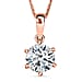 Moissanite Pendant with Chain (Size 20) in Platinum Overlay Sterling Silver  2.000  Ct.