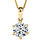 Moissanite Pendant with Chain (Size 20) in Platinum Overlay Sterling Silver  2.000  Ct.