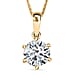 Moissanite Pendant with Chain (Size 20) in Platinum Overlay Sterling Silver  2.000  Ct.