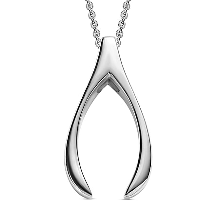 Pendant with Chain (Size 20) in Sterling Silver with Platinum Plating