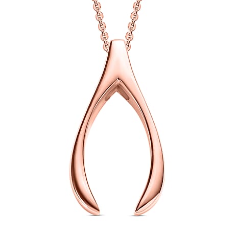 Pendant with Chain (Size - 20) in 18K Vermeil Rose Gold Plated Sterling Silver