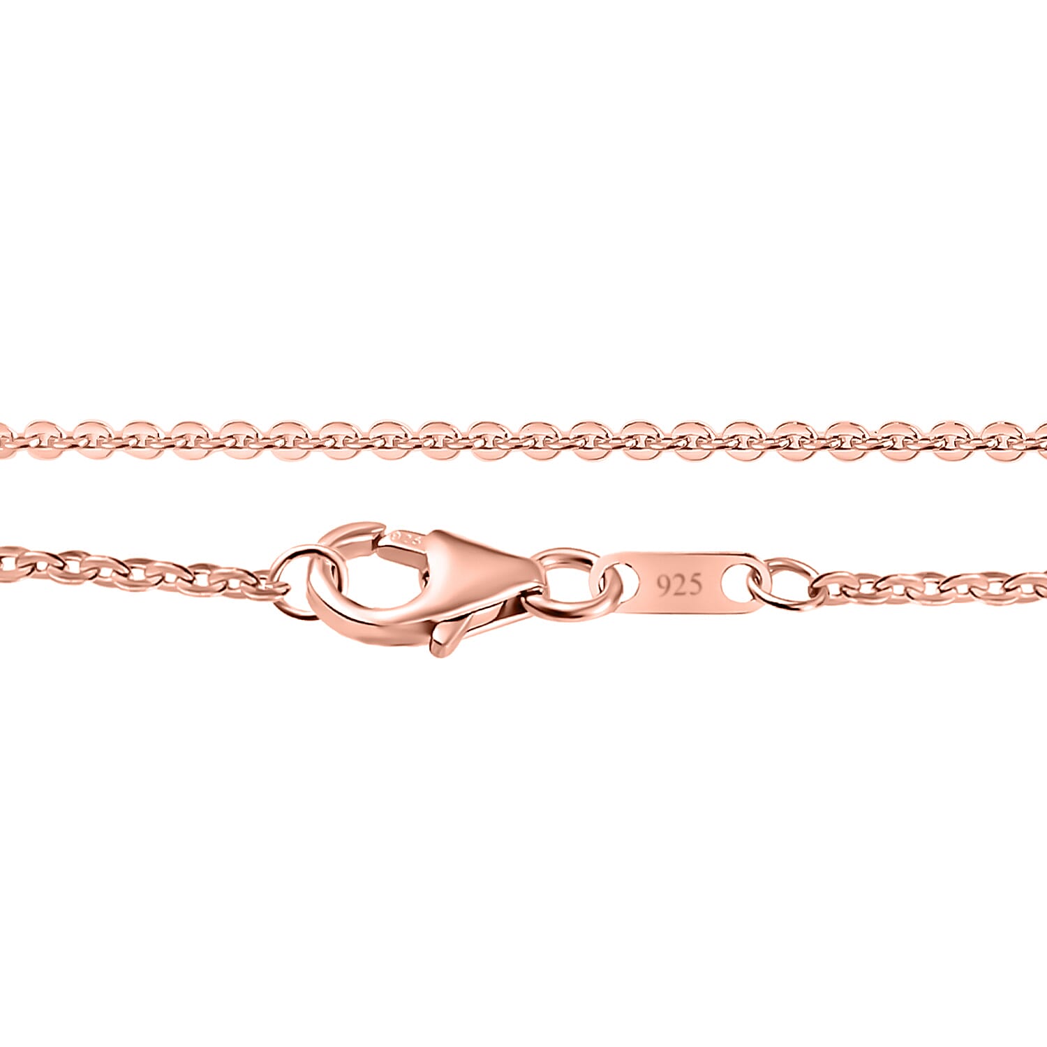Pendant with Chain (Size - 20) in 18K Vermeil Rose Gold Plated Sterling Silver
