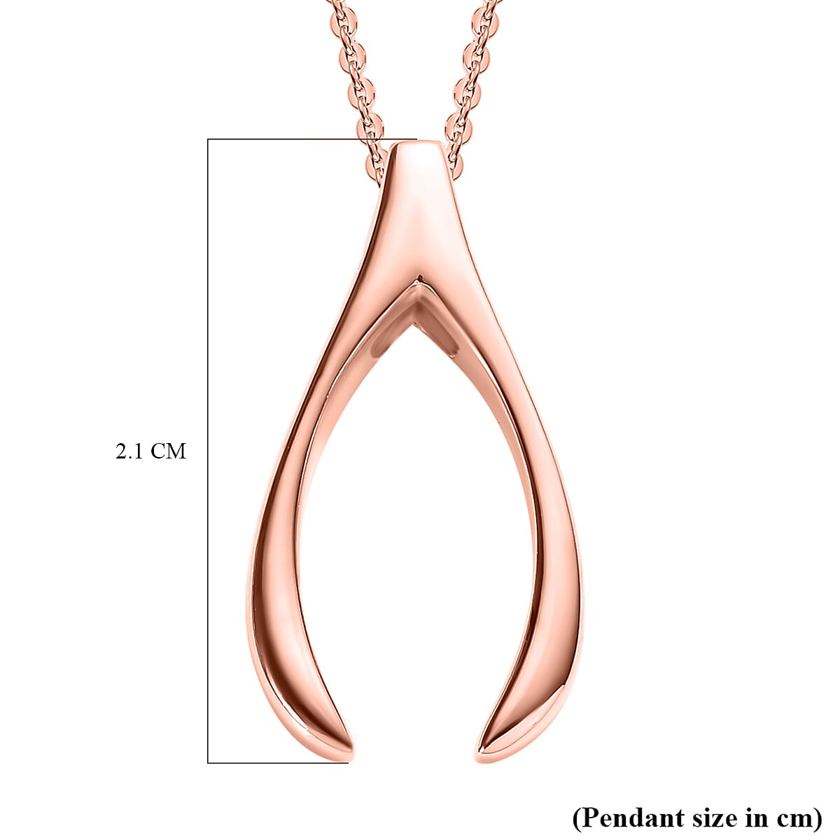 Pendant with Chain (Size - 20) in 18K Vermeil Rose Gold Plated Sterling Silver