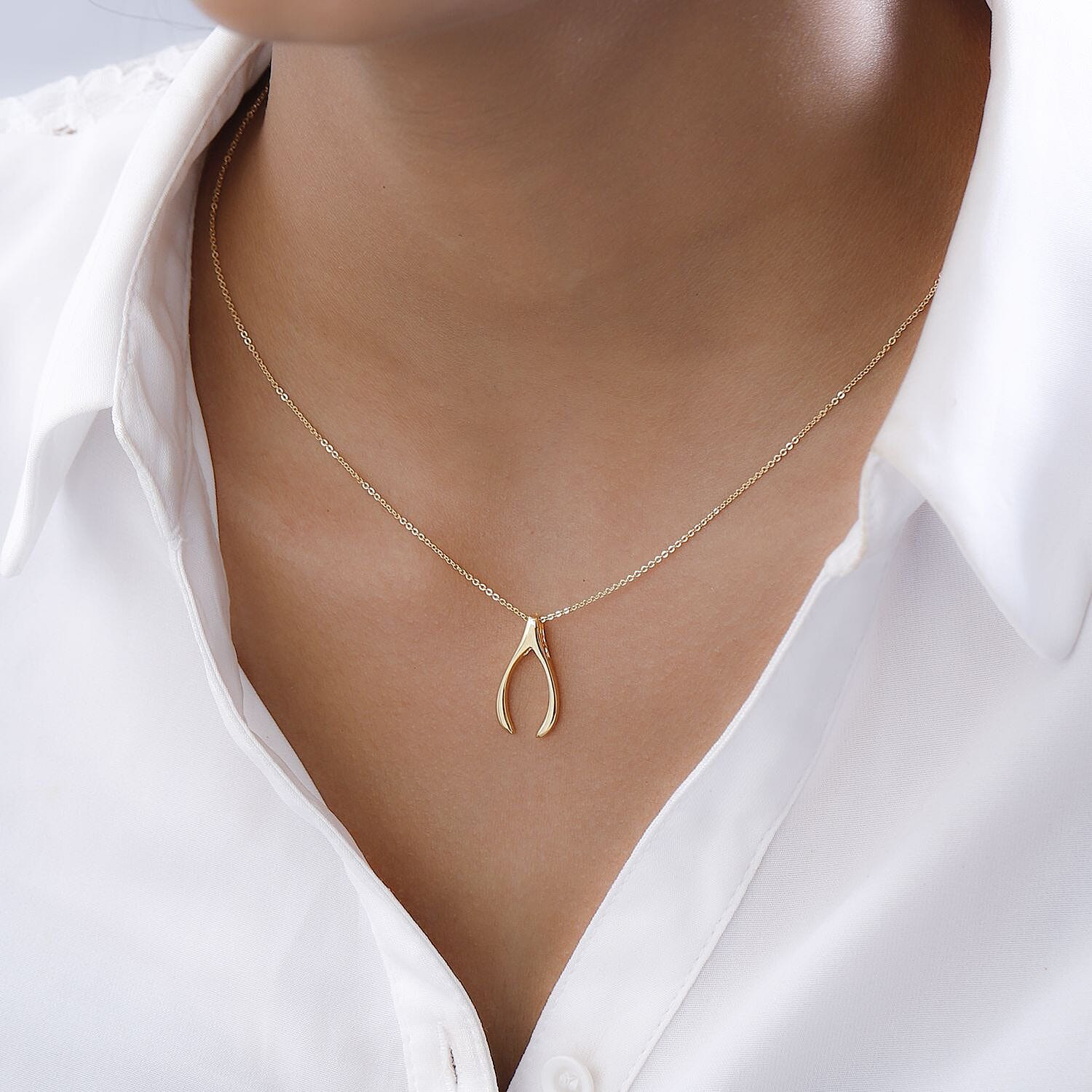 Pendant with Chain (Size 20) in 18K Vermeil Yellow Gold Plated Sterling Silver