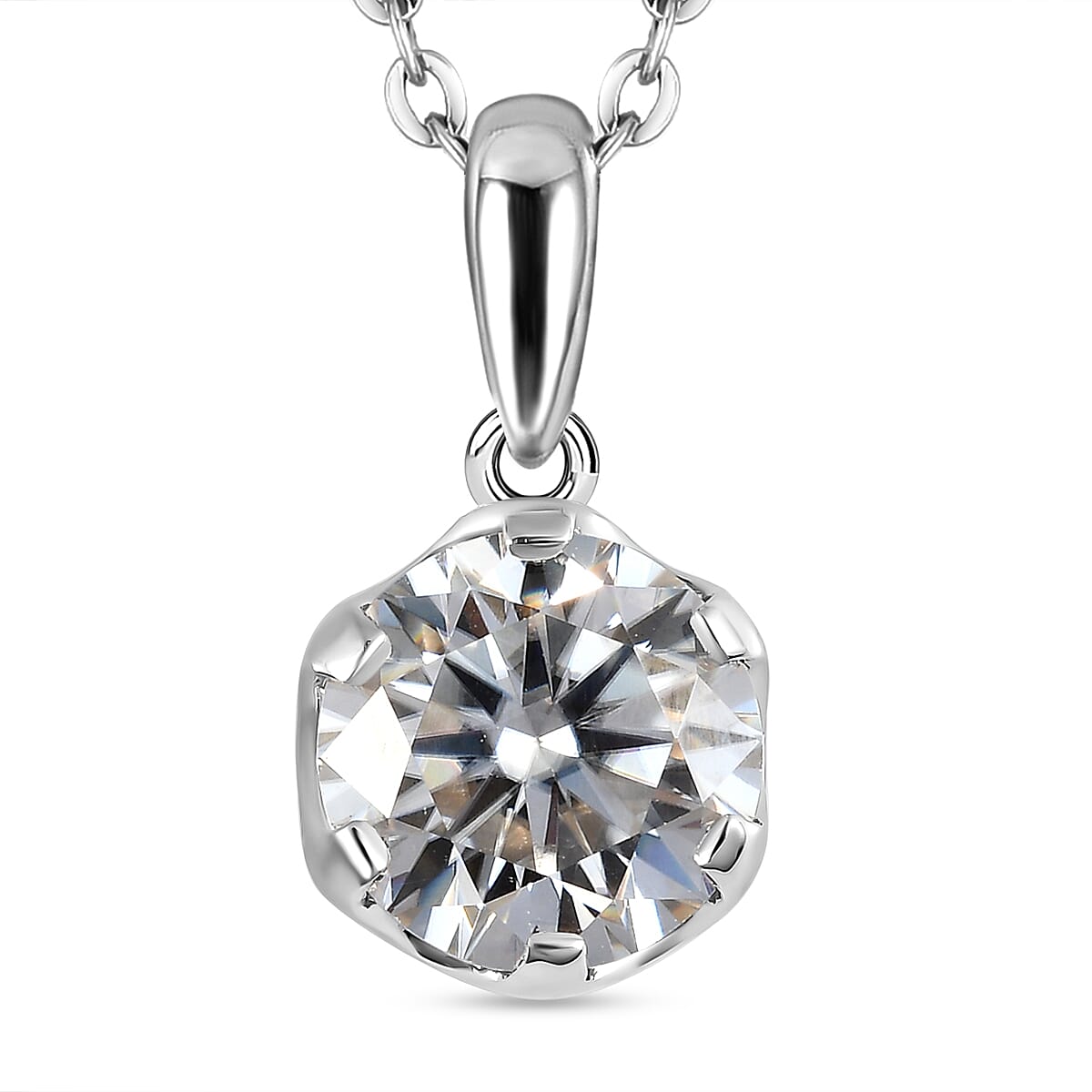 2 Piece Set - Moissanite Pendant With Chain (size 20) 1.69 Ct