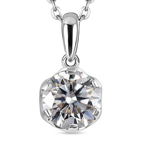 2 Piece Set - Moissanite Pendant With Chain (size 20) 1.69 Ct