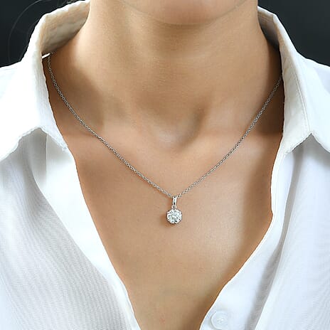 2 Piece Set - Moissanite Pendant With Chain (size 20) 1.69 Ct