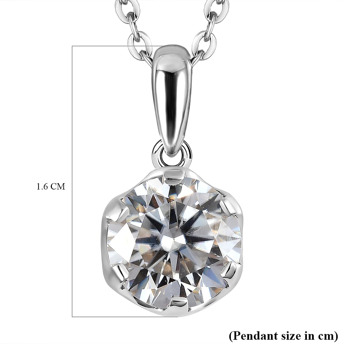 2 Piece Set - Moissanite Pendant With Chain (size 20) 1.69 Ct