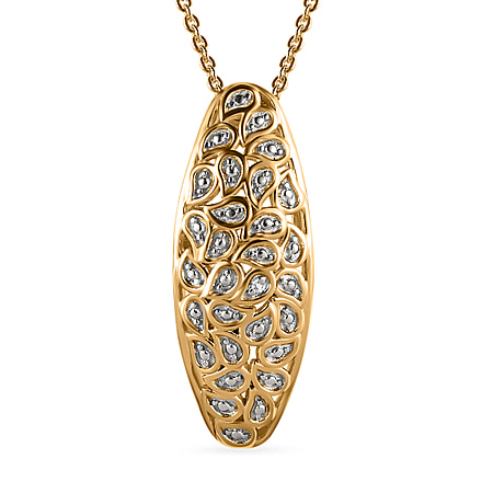 Diamond Pendant with Chain (Size 20) in 18K Vermeil Yellow Gold Sterling Silver 0.010 Ct.