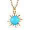 Arizona Sleeping Beauty Turquoise Sunburst Pendant with Chain (Size 20) in Platinum Overlay Sterling Silver 4.22 Ct.