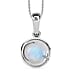 Moon Glow Stone Pendant with Chain (Size 20) in Platinum Overlay Sterling Silver 4.44 Ct.