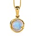 Moon Glow Stone Pendant with Chain (Size 20) in Platinum Overlay Sterling Silver 4.44 Ct.
