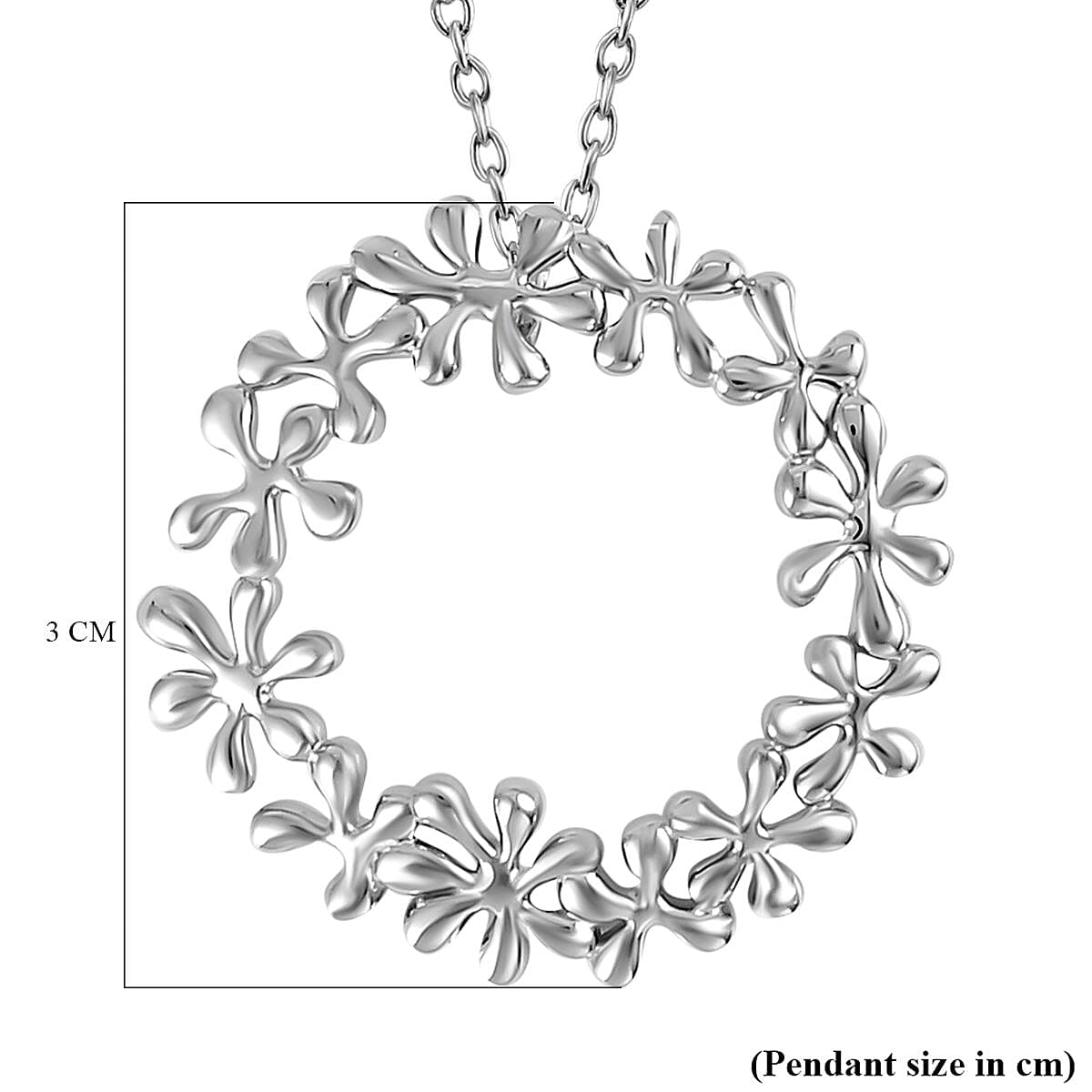 LucyQ Splash Collection - Pendant with Chain (Size - 18-24-30) in Rhodium Overlay Sterling Silver