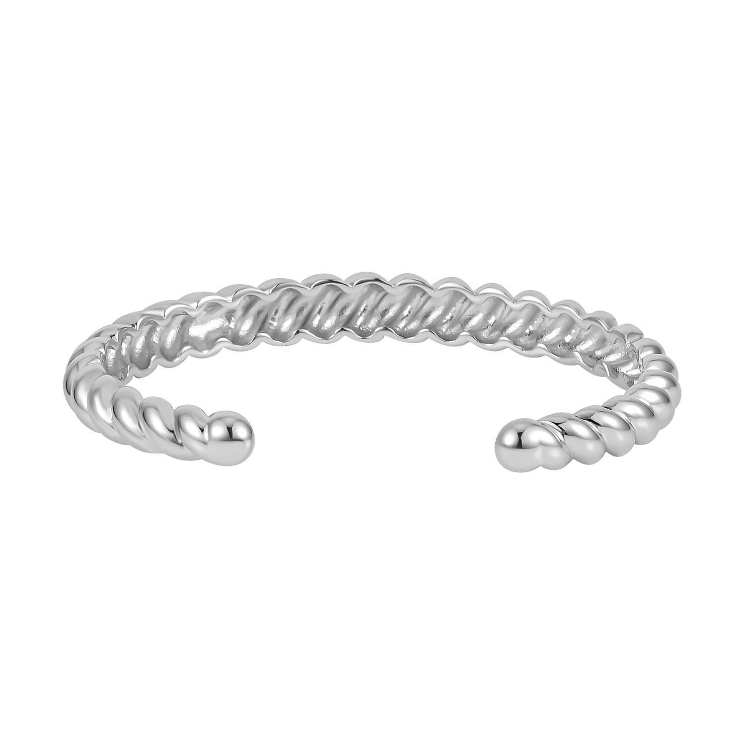 2 Piece Set - Bangle and Earring Pure White Stainless Steel