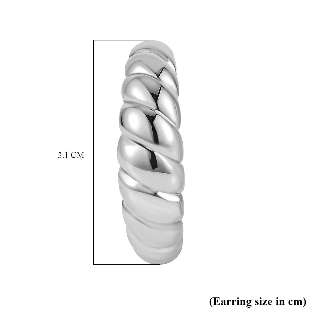 2 Piece Set - Bangle and Earring Pure White Stainless Steel