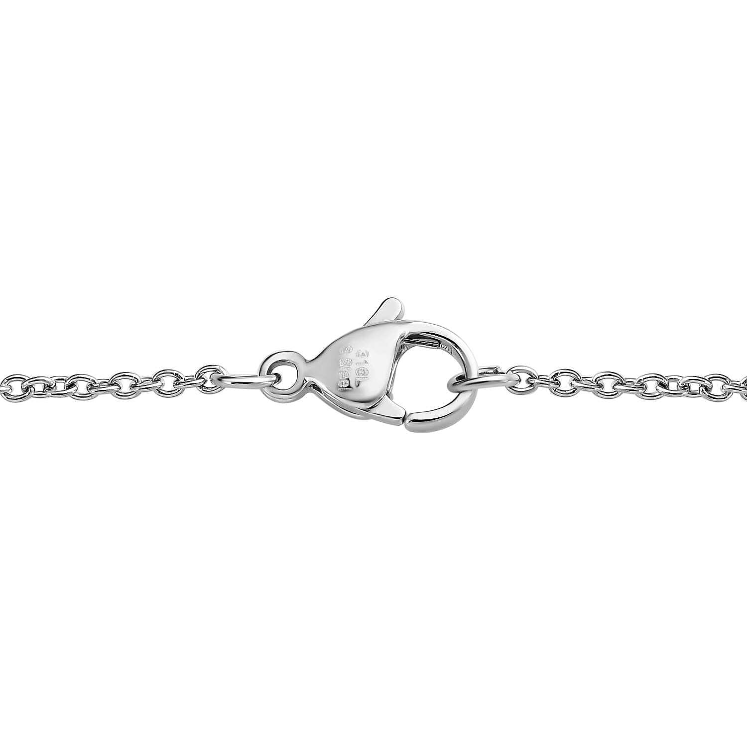 Peacock Quartz Solitaire Pendant with Chain (Size - 20) in Platinum Overlay Sterling Silver 5.00 Ct.