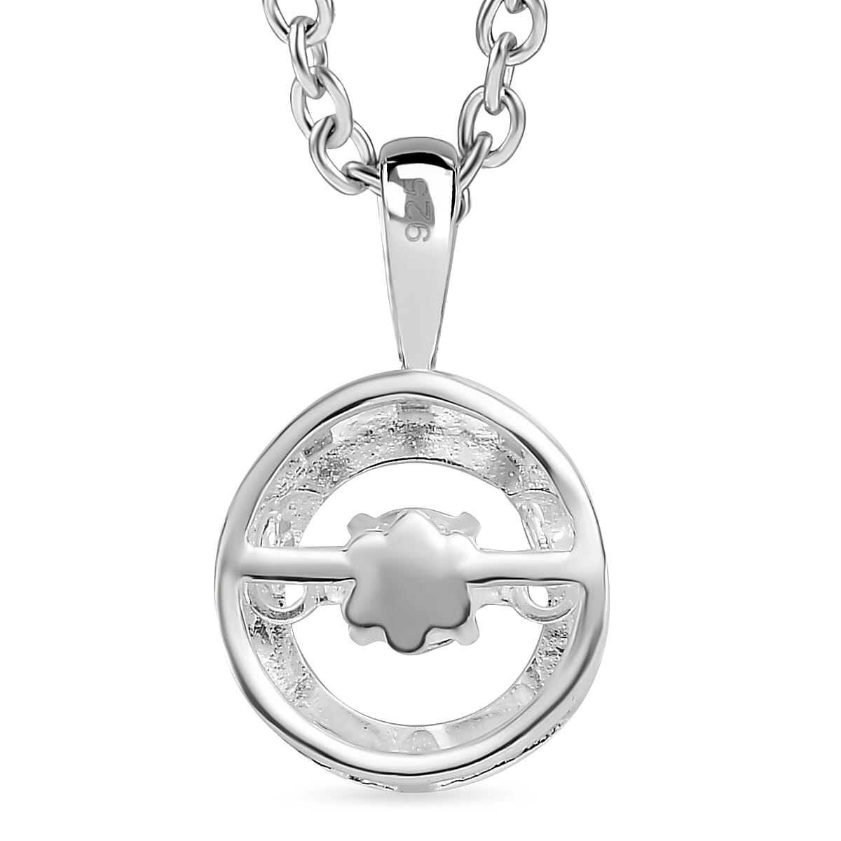 Dancing Diamond Sterling Silver Pendant with Chain (Size 20)