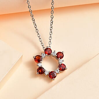 https://tjcuk.sirv.com/Products/41/7/4171453/Red-Garnet-White-Zircon-Pendant-with-Chain-Size-20-in-Platinum-Overlay_4171453_2.jpg?w=342&h=342