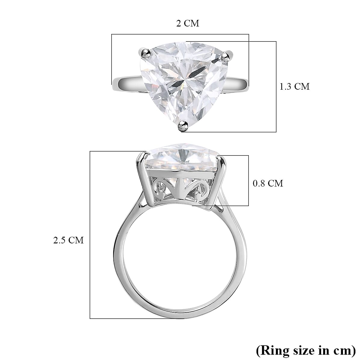 Set of 2 - Moissanite Ring in Platinum Overlay Sterling Silver 5.24 Ct.