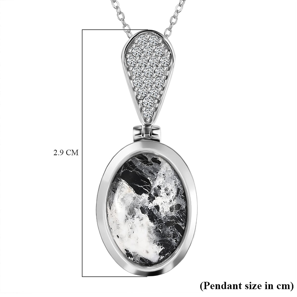 White Buffalo and Natural Zircon Pendant with Chain (Size 20) in Platinum Overlay Sterling Silver 6.26 Ct