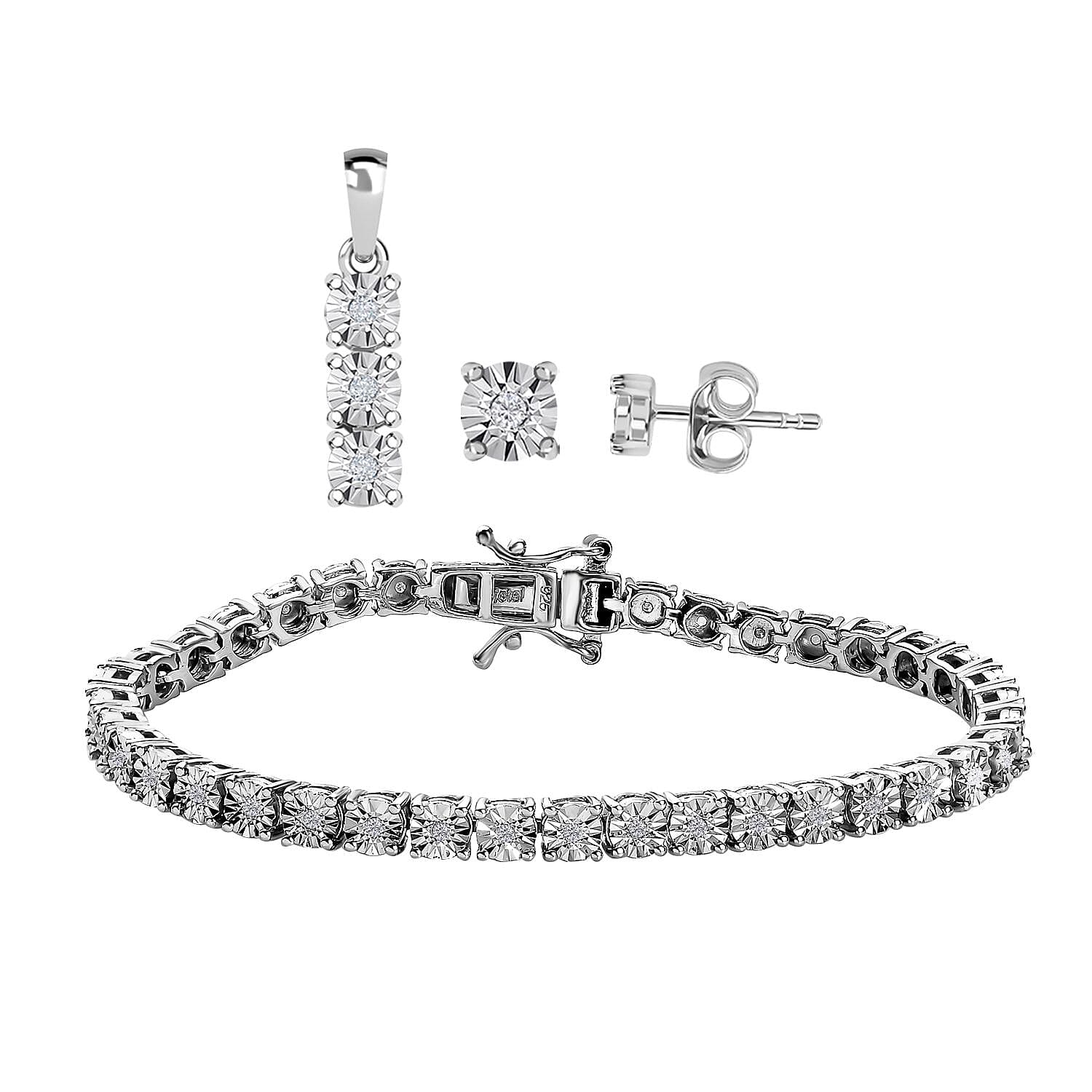 1.1 carat diamond sale bracelet and earring set