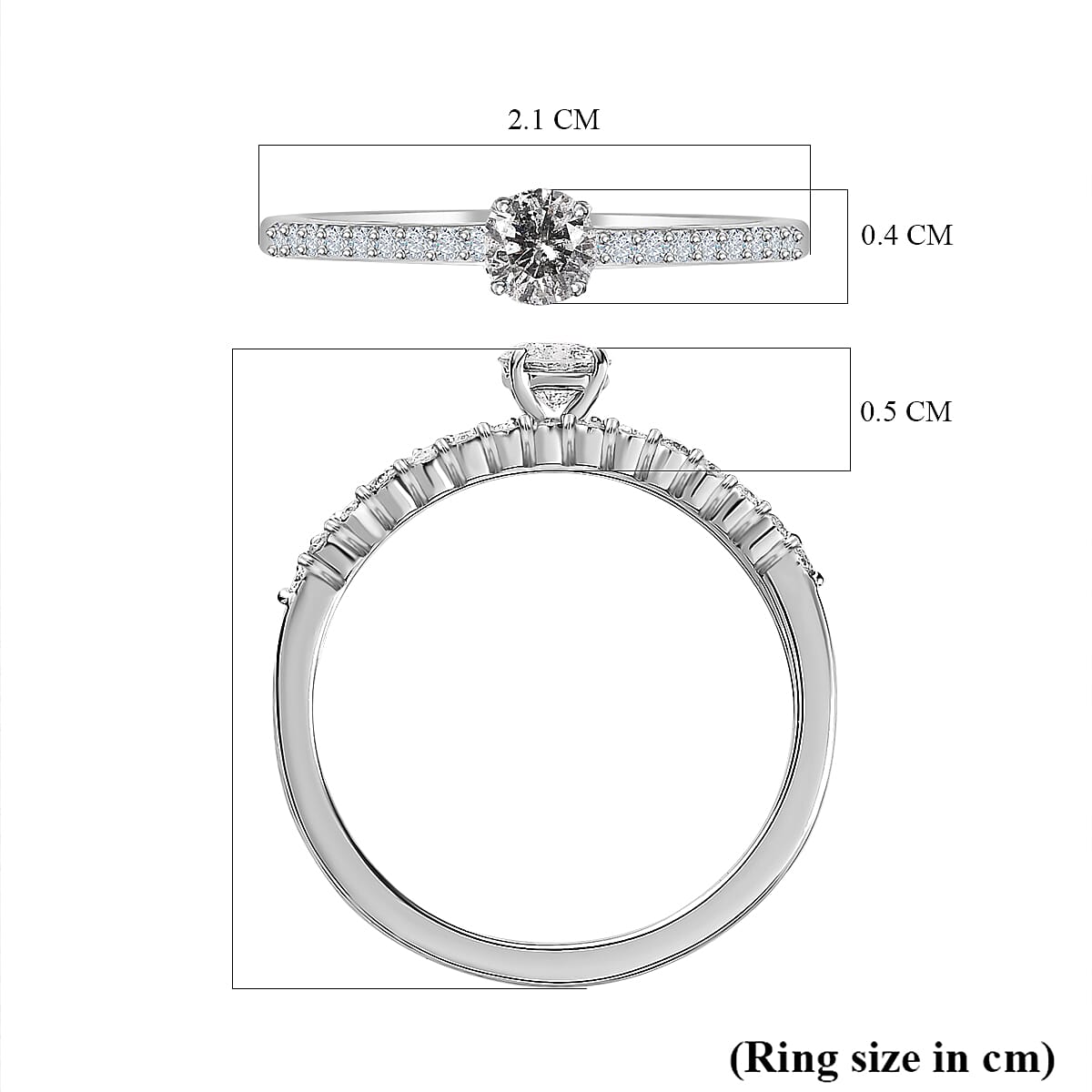 Set of 2 - 9K White Gold SGL Certified Diamond (G-H) Ring 0.50 Ct