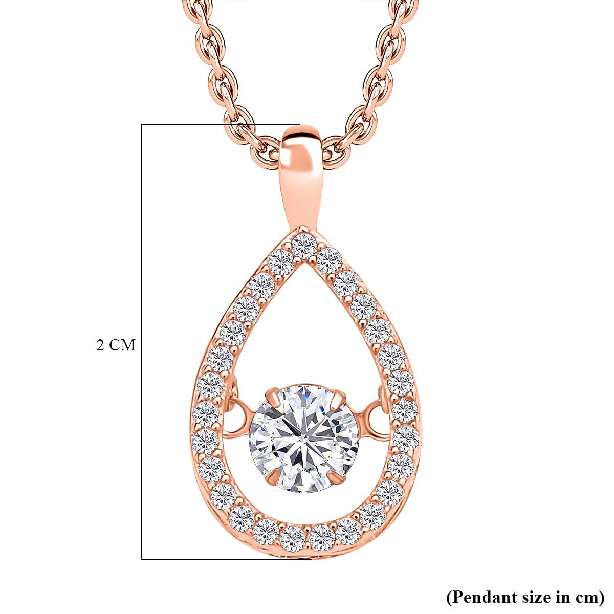 Simulated Pink Sapphire Sterling Silver Pendant with Stainless Steel Chain (Size 20) in Rose Gold Tone