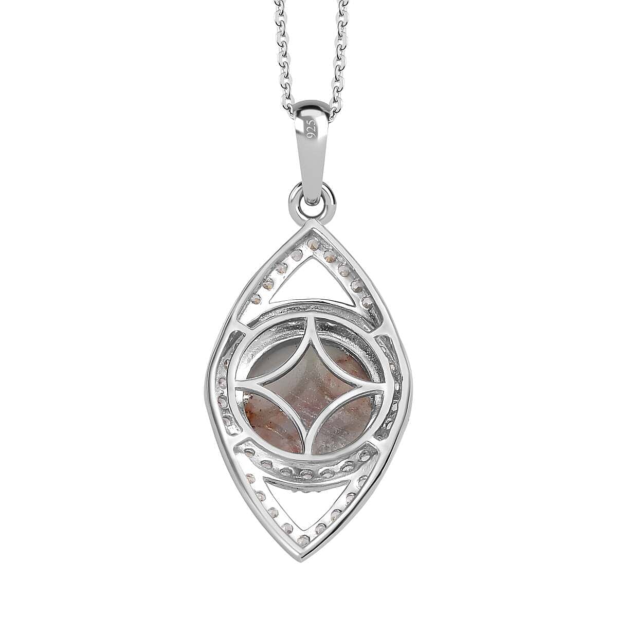 Zimbaprase and Natural Zircon Pendant with Chain (Size 20) in Platinum Overlay Sterling Silver 4.90 Ct, Silver Wt. 5.77 Gms.