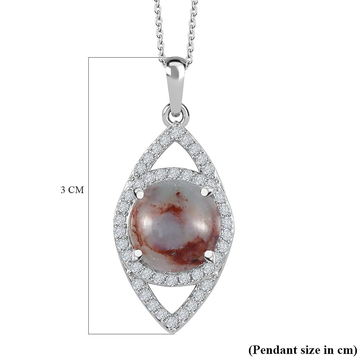 Zimbaprase and Natural Zircon Pendant with Chain (Size 20) in Platinum Overlay Sterling Silver 4.90 Ct, Silver Wt. 5.77 Gms.