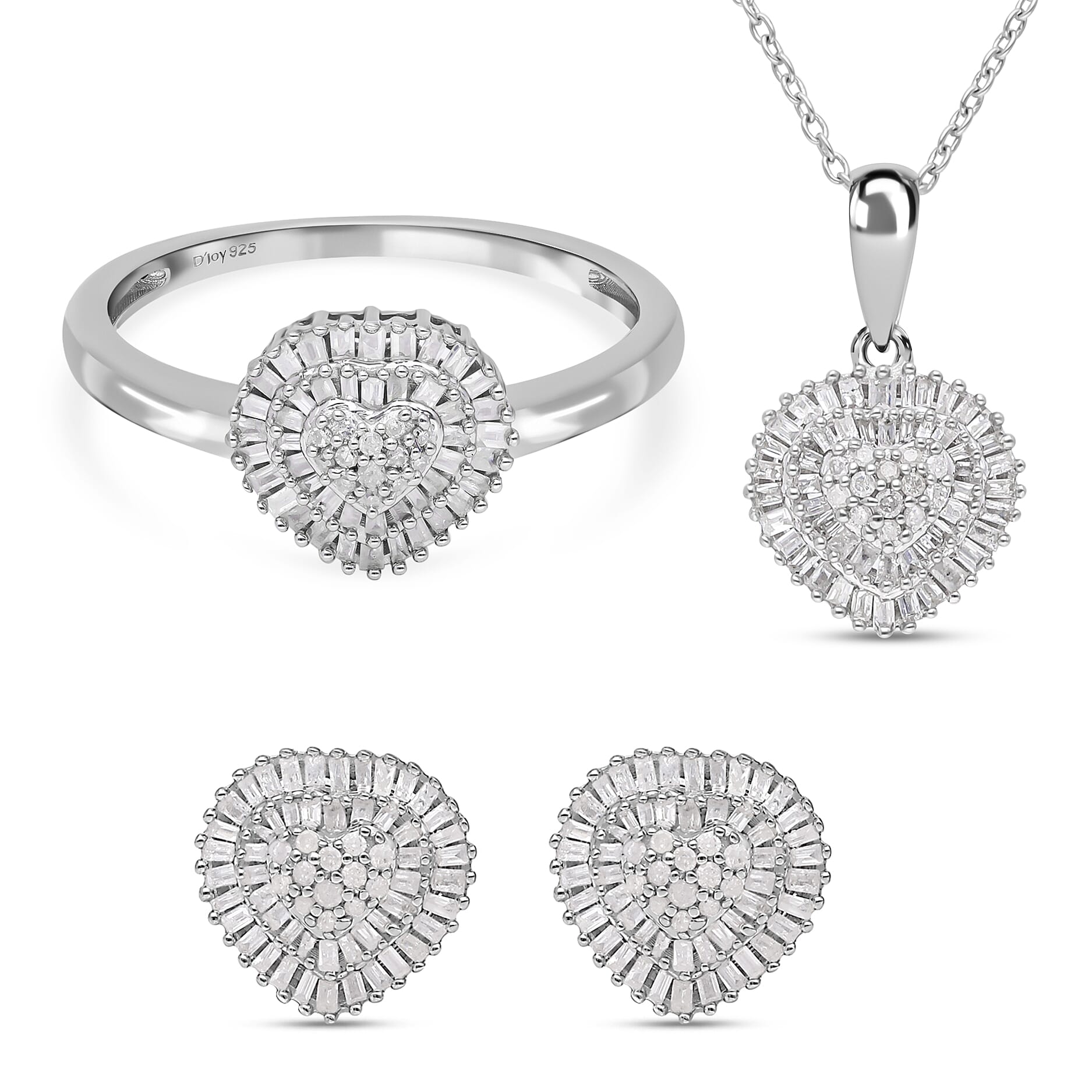 Diamond ring and sales necklace set