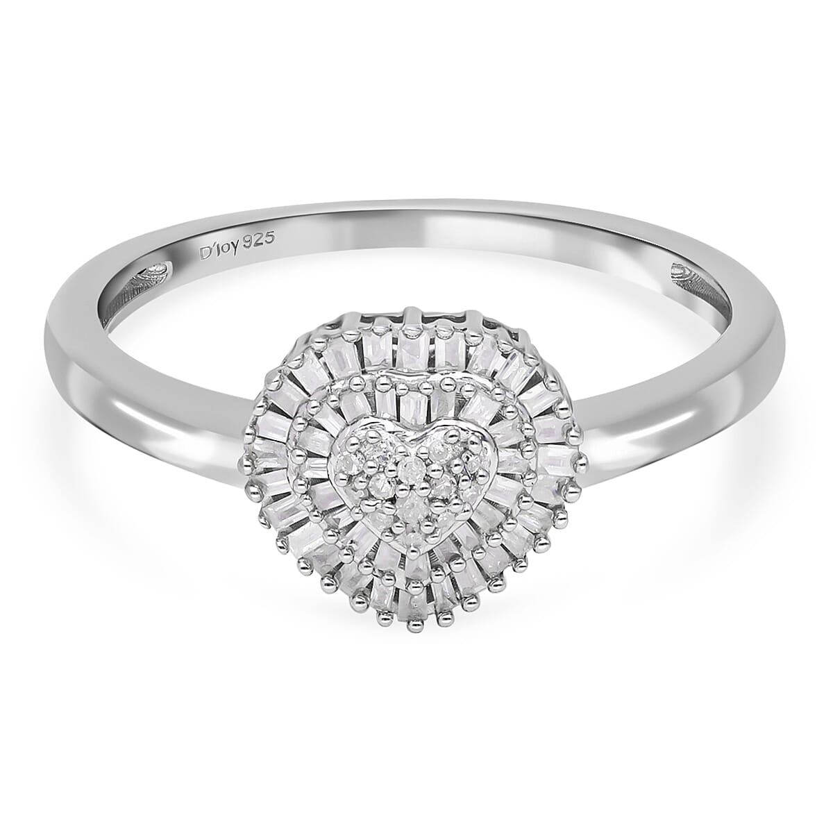 The Carat Club- 3 Piece Set - Diamond Ring, Earrings, Pendant with Chain (Size 20) in Platinum Overlay Sterling Silver 1.00 Ct