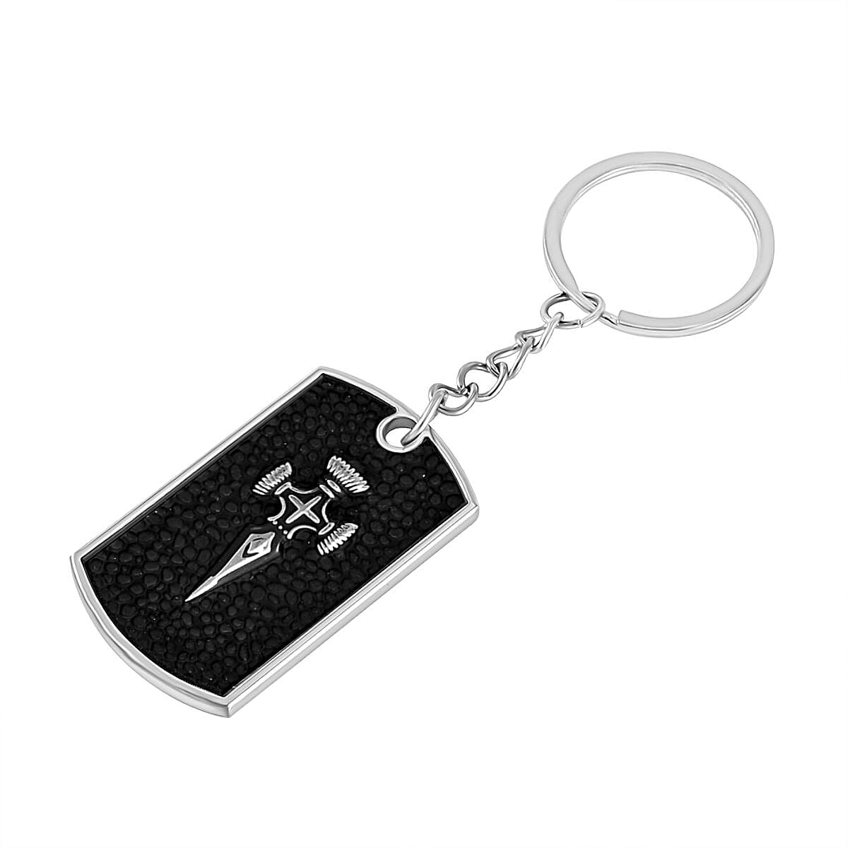 Set of 2 -  Vintage Designer Keychain in Silver Tone